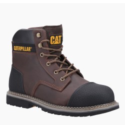 CAT Powerplant GYW Brown Steel Toe Cap  Safety Boots S3