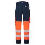 Leo Workwear Winswell Women's Stretch Cargo Trousers Hi-Vis Orange / Navy