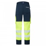 Leo Workwear Winswell Women's Stretch Cargo Trousers Hi-Vis Yellow / Navy