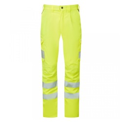 Leo Workwear Winsford Stretch Cargo Trousers Hi-Vis Yellow