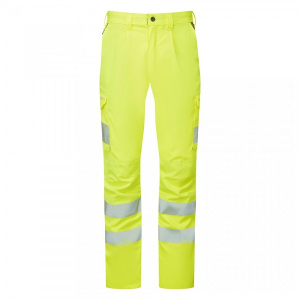Leo Workwear Winsford Stretch Cargo Trousers Hi-Vis Yellow Leo Workwear Winsford Stretch Cargo Trousers Hi-Vis Yellow