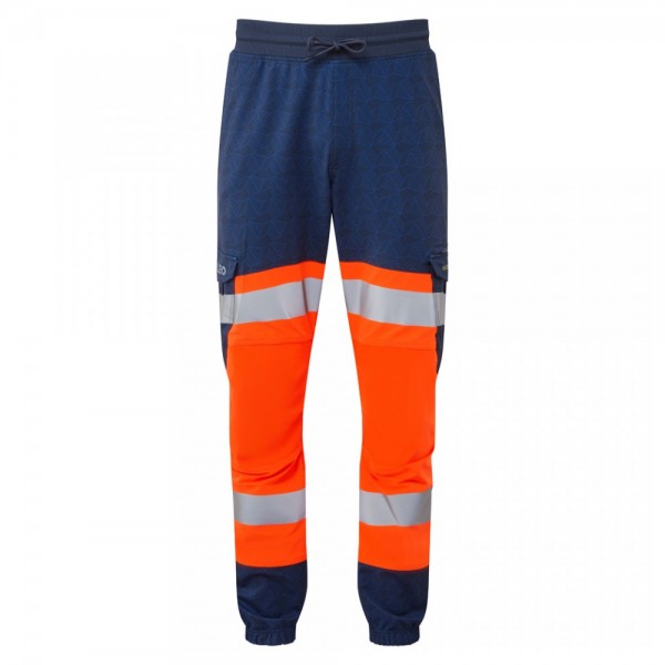 Leo Workwear Hawkridge Class 1 Stretch Trousers Hi-Vis Orange / Navy Leo Workwear Hawkridge Class 1 Stretch Trousers Hi-Vis Orange / Navy
