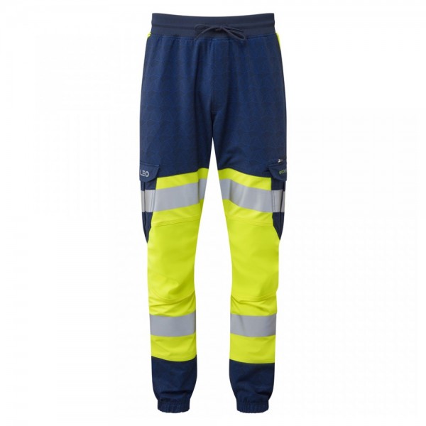 Leo Workwear Hawkridge Class 1 Stretch Trousers Hi-Vis Yellow / Navy Leo Workwear Hawkridge Class 1 Stretch Trousers Hi-Vis Yellow / Navy