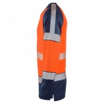 Leo Workwear Ruda Class 2 Long-Sleeved T-Shirt Hi-Vis Orange / Navy