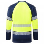 Leo Workwear Ruda Class 2 Long-Sleeved T-Shirt Hi-Vis Yellow / Navy Leo Workwear Ruda Class 2 Long-Sleeved T-Shirt Hi-Vis Yellow / Navy