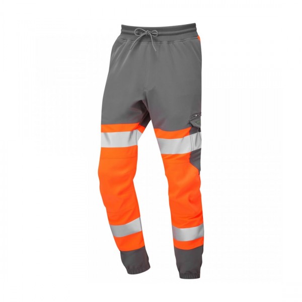 Leo Workwear Hawkridge Orange Grey Hi Vis Jogging Trousers Leo Workwear Hawkridge Orange Grey Hi Vis Jogging Trousers