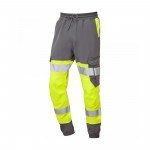Leo Workwear Hawkridge Yellow Grey Hi Vis Jogging Trousers Leo Workwear Hawkridge Yellow Grey Hi Vis Jogging Trousers