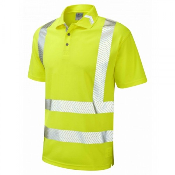 Leo Workwear Broadsands Class 2 Yellow Hi Vis Polo Shirt Leo Workwear Broadsands Class 2 Yellow Hi Vis Polo Shirt