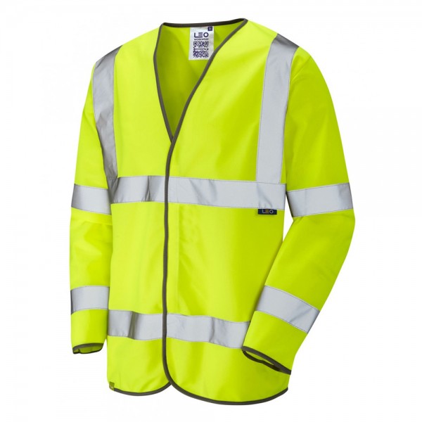 Leo Workwear Shirwell Class 3 Yellow Hi Vis Sleeved Waistcoat