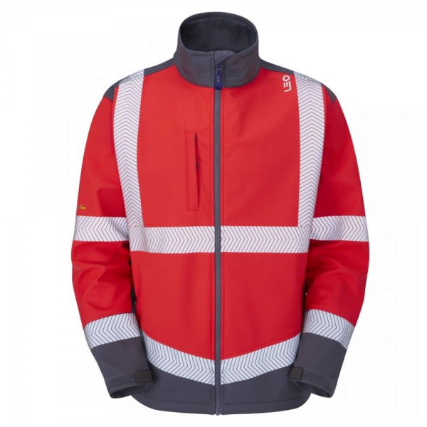 Leo Bowden Class 2 Softshell Jacket Red Grey Leo Bowden Class 2 Softshell Jacket Red Grey