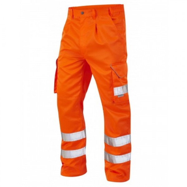 Leo Workwear Bideford Class 1 GO/RT Orange Hi Vis Work Trousers Leo Workwear Bideford Class 1 GO/RT Orange Hi Vis Work Trousers