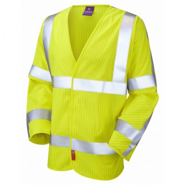Leo Workwear Meshaw Class 3 LFS Anti Static Yellow Hi Vis Waistcoat Leo Workwear Meshaw Class 3 LFS Anti Static Yellow Hi Vis Waistcoat