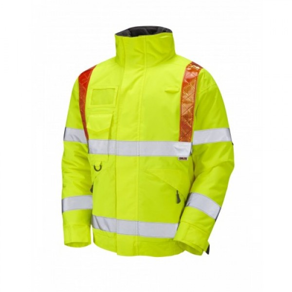 Leo Workwear Portmore Class 3 Yellow Superior Bomber Jacket