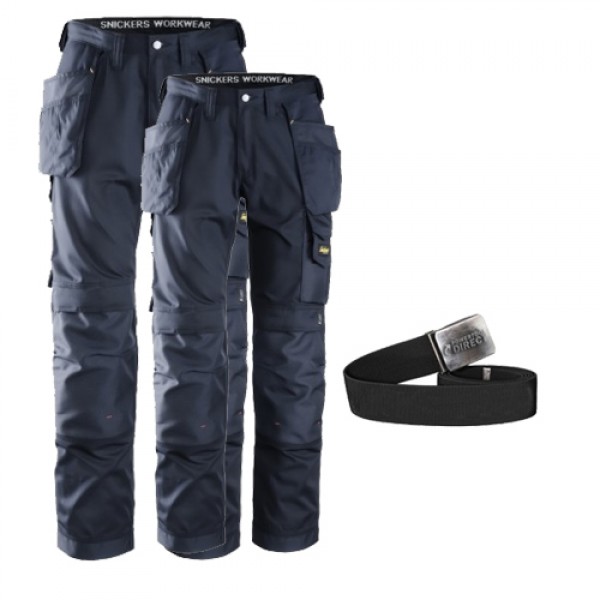 Snickers 2 x 3211 Kit Inc A PTD Belt CoolTwill Holster Trousers