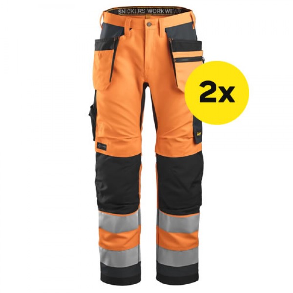 Snickers 2x 6230 Hi-Vis Trousers Holster Pockets Snickers 2x 6230 Hi-Vis Trousers Holster Pockets