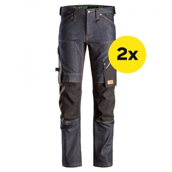 Snickers 2x 6956 FlexiWork Denim Work Trousers