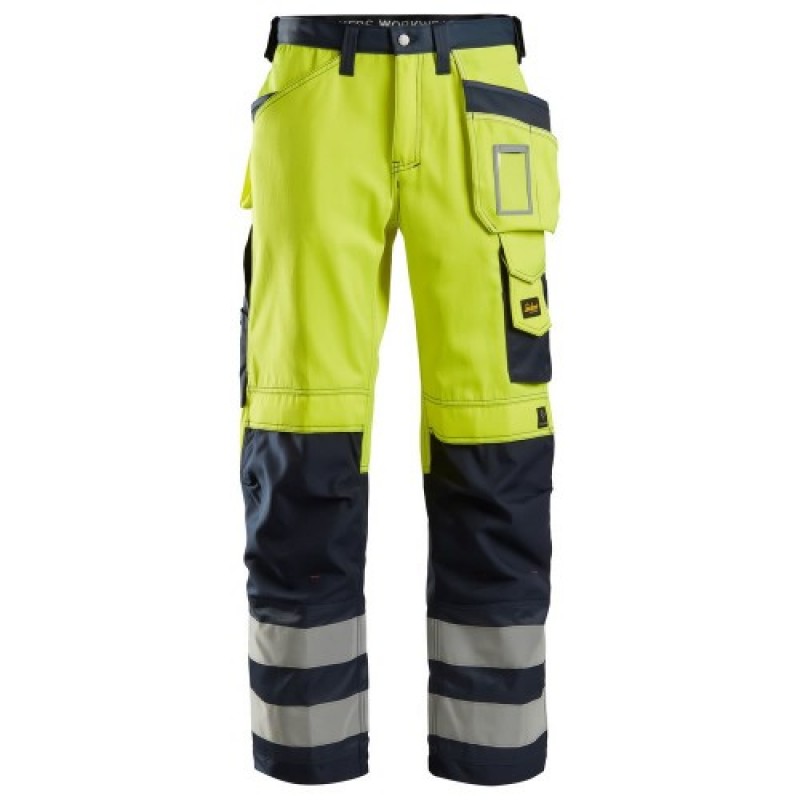 Snickers 3233 High-Vis Holster Pocket Trousers SALE Class 2 Various Colours 
