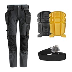 Snickers 6208 Stretch Trousers Kit inc 9110 Kneepads PTD Belt