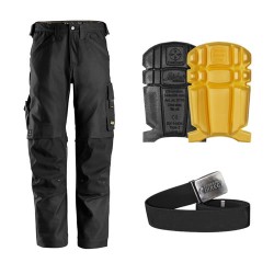 Snickers 6324 Canvas+ Work Trousers Kit inc 9110 Kneepads & PTD Belt