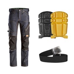 Snickers 6956 Denim Trousers Kit inc 9110 Kneepads & PTD Belt