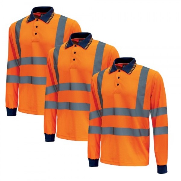 UPower Shine Hi-Vis 3 Pack Long sleeve Polo UPower Shine Hi-Vis 3 Pack Long sleeve Polo