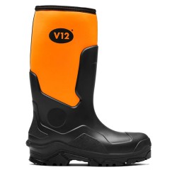 V12 V2110 Groundworker Black / Orange Safety Wellingtons