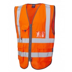 Leo Workwear Barnstaple Class 2 GO/RT Orange Superior Hi Vis Waistcoat