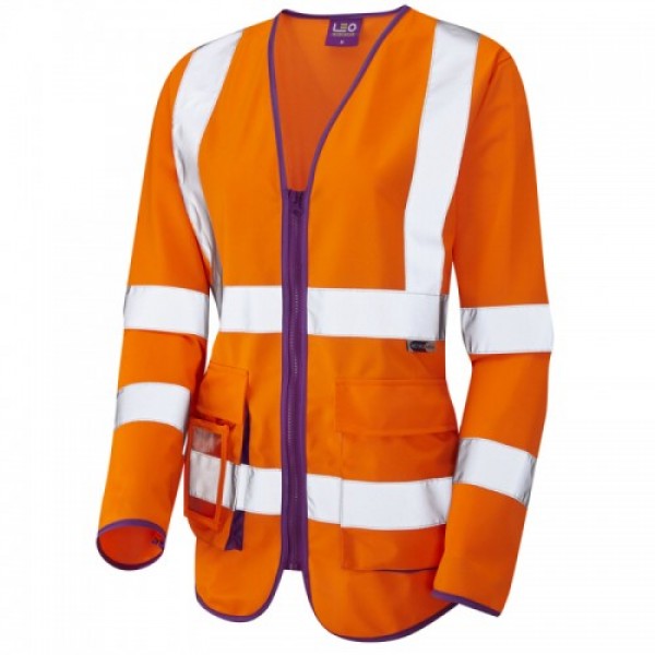 Leo Workwear Beaworthy Ladies Sleeved Waistcoat Orange Leo Workwear Beaworthy Ladies Sleeved Waistcoat Orange