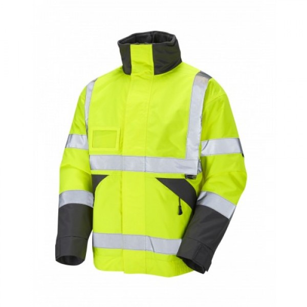 Leo Workwear Bickington Class 3 Yellow Hi Vis Bomber Jacket