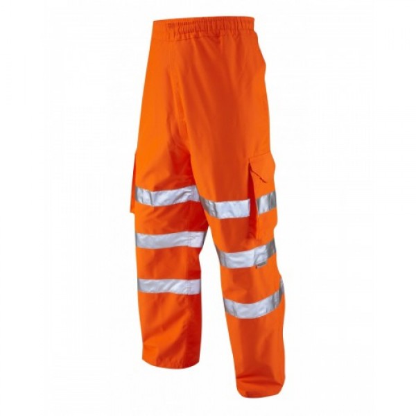 Leo Workwear Instow Class 1 GO/RT Orange Cargo Overtrousers