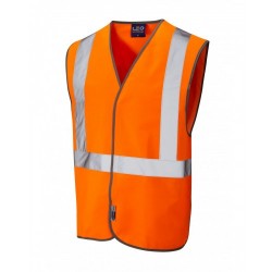 Leo Workwear Lapford Class 2 GO/RT Orange Railway Waistcoat
