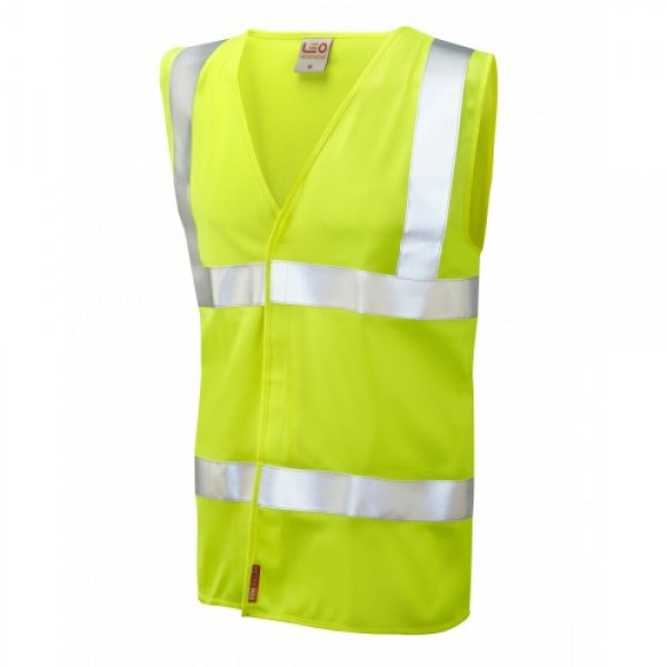Leo Workwear Milford Class 2 Yellow LFS Hi Vis Sleeved Waistcoat