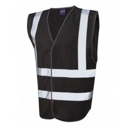 Leo Workwear Pilton Black Hi Vis Reflective Waistcoat
