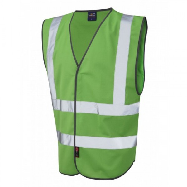 Leo Workwear Pilton Emerald Green Hi Vis Reflective Waistcoat