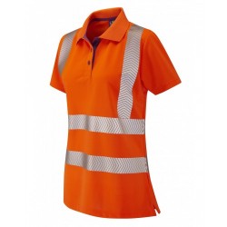 Leo Workwear Pippacot Class 2 Orange CoolViz Ladies Polo Shirt
