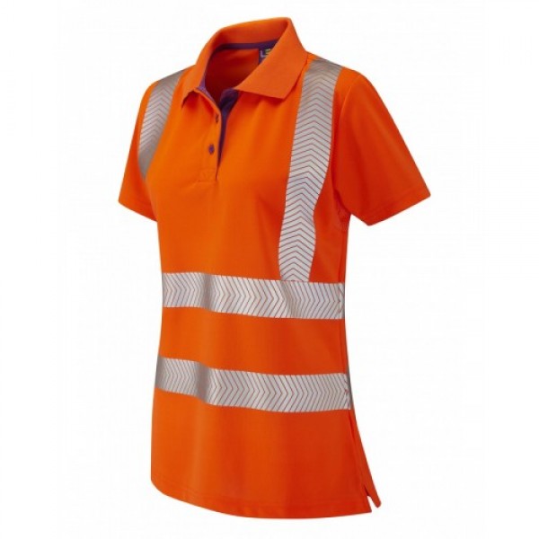 Leo Workwear Pippacot Class 2 Orange CoolViz Ladies Polo Shirt Leo Workwear Pippacot Class 2 Orange CoolViz Ladies Polo Shirt