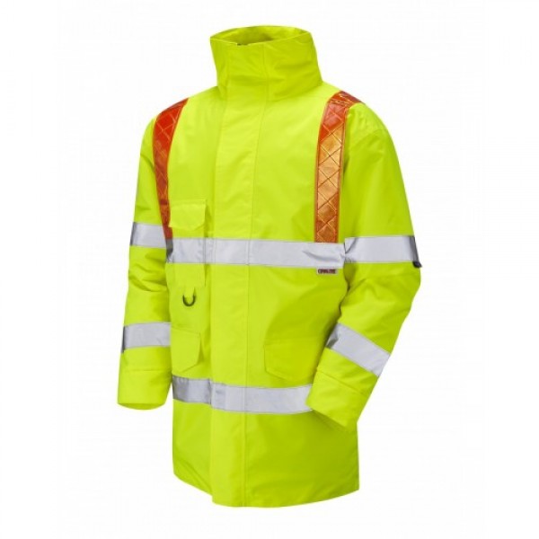 Leo Workwear Putford Class 3 Yellow Hi Vis Orange Brace Anorak