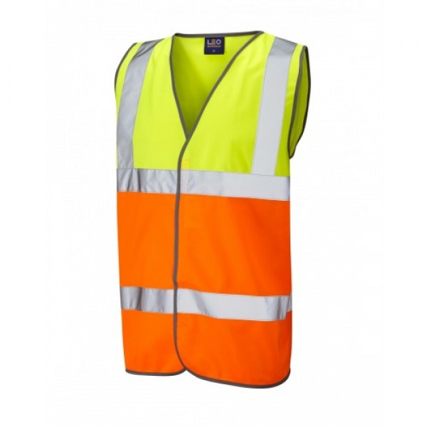 Leo Workwear Tarka Class 2 Yellow/Orange Hi Vis Waistcoat