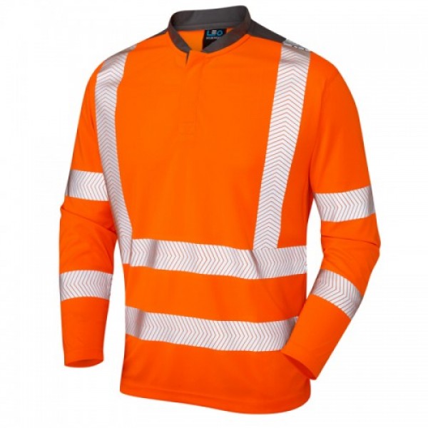 Leo Workwear Watermouth Hi-Vis Performance T-Shirt Orange