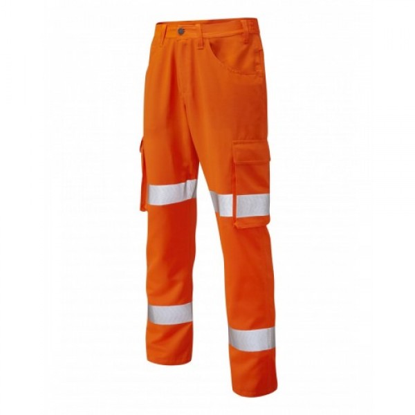 Leo Workwear Yelland Class 1 GO/RT Orange Lightweight Cargo Trouser Leo Workwear Yelland Class 1 GO/RT Orange Lightweight Cargo Trouser