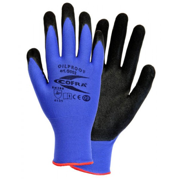 Cofra Oilproof Blue - Black Nitrile Gloves for Mechanical Protection